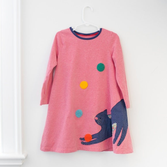 Mini Boden Other - Mini Boden Patchwork Dress - Pink Juggling Cat 5-6
